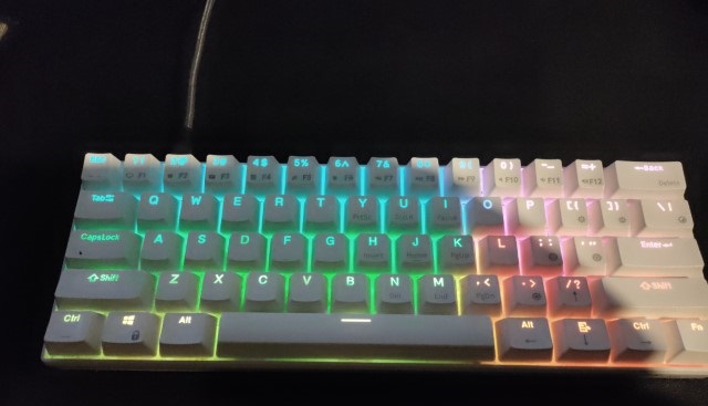 the keyboard, with RGB backlit keys, it looks ugly.